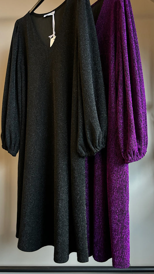Azzurro Glitter Jurk Paars