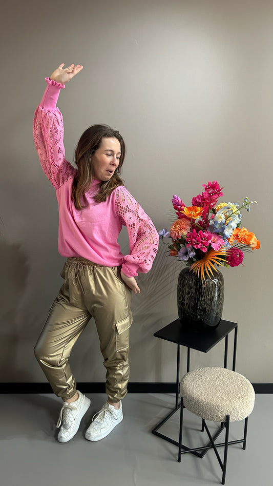 Trui Lace Cotton Pink